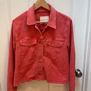 Anthropologie Swing Chore Jacket Coral Boho Stretch Large